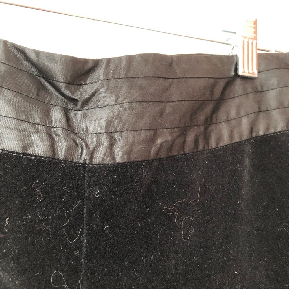 Jennifer Lopez JLo black cotton velvet stretch pant satin waist details 7 - Picture 2 of 7